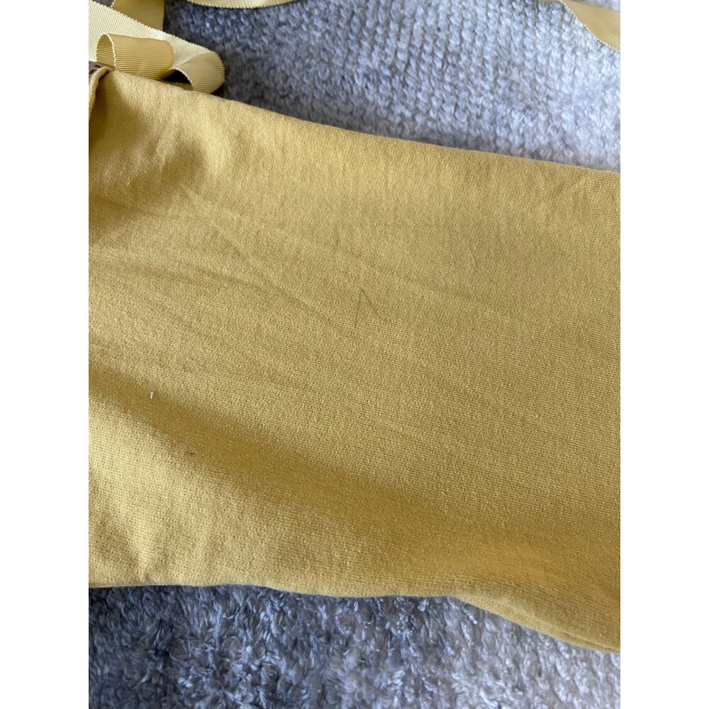 Believe... Floral Embroidered 3/4 Sleeve Cut Out Arm Tie Yellow Sweater Size XL - Picture 9 of 9